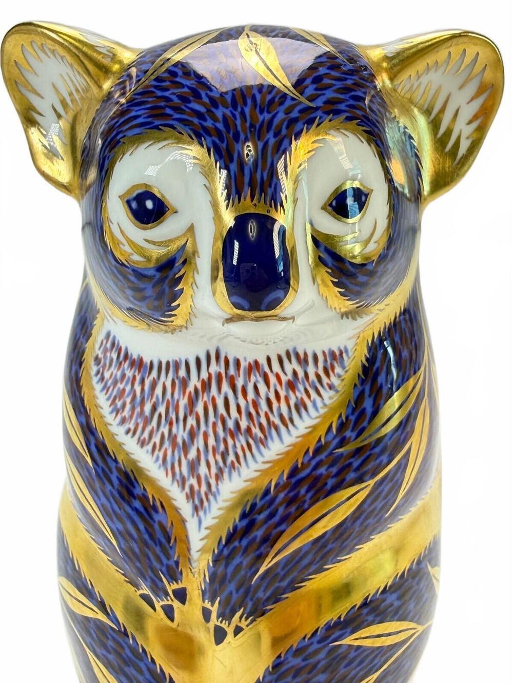 Royal Crown Derby Blue Koala Paperweight Limited Edition Gold Stopper